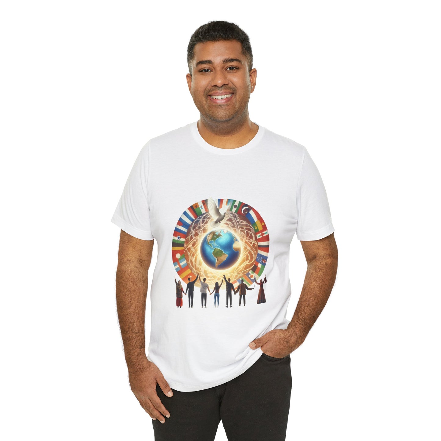 Unisex Jersey Tee - Wear the Change Graphic Shirt for Global Unity